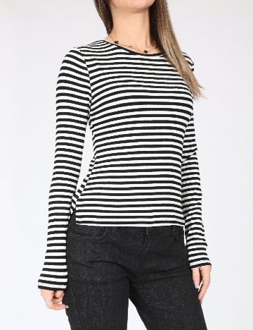 Bluza Bershka, alb/negru