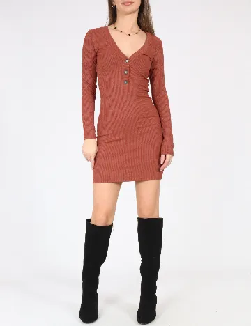 Rochie scurta Pull&Bear, caramiziu Maro