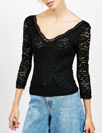Bluza Bershka, negru Negru