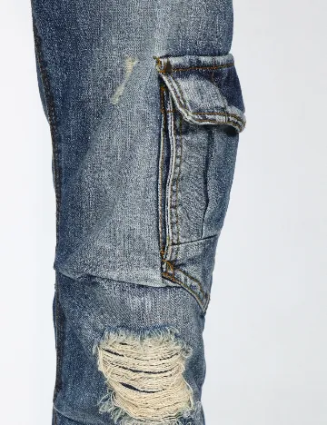 Blugi Bershka, albastru Albastru