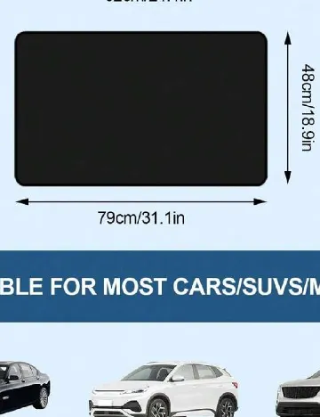 Parasolar magnetic auto SHEIN, negru Negru