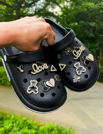 Set charmuri pentru saboti  SHEIN, negru Negru