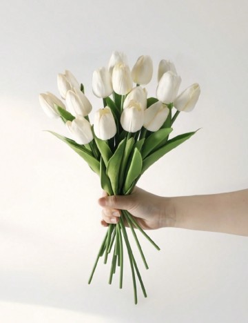 Flori decorative 3 bucati SHEIN, alb