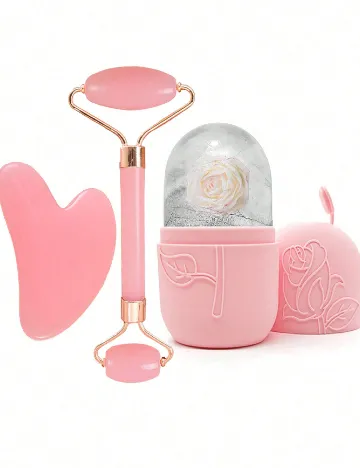 Set accesorii masaj facial SHEIN, roz