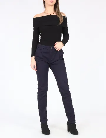 Pantaloni Bershka, bleumarin Albastru