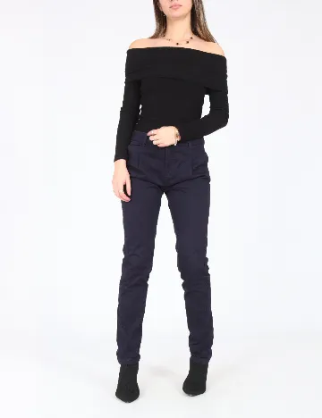 Pantaloni Bershka, bleumarin Albastru