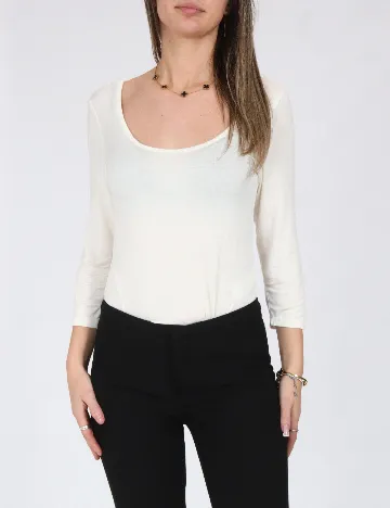 Body Bershka, ecru Alb