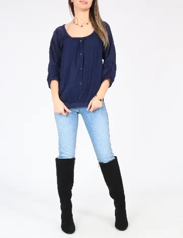 Bluza Bershka, bleumarin Albastru