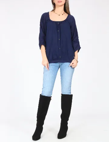 Bluza Bershka, bleumarin Albastru