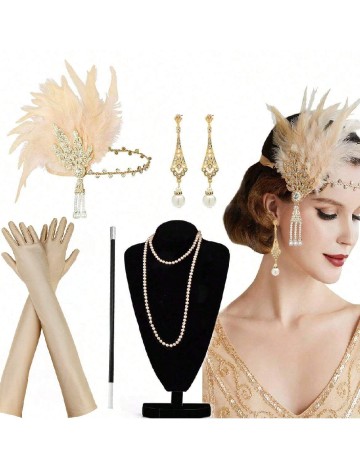 Set accesorii pentru petrecere SHEIN, crem