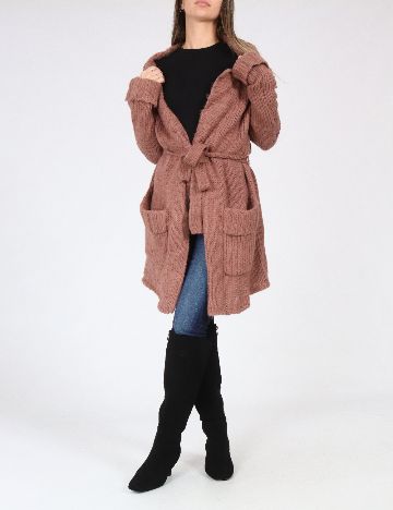 Cardigan Zara, roz pudra inchis