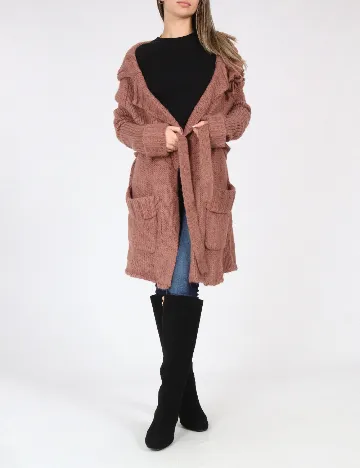 Cardigan Zara, roz pudra inchis Roz