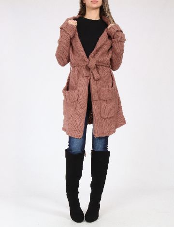 Cardigan Zara, roz pudra inchis