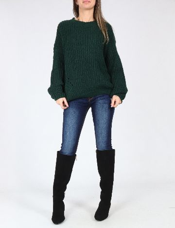 Pulover Oversize Pull&Bear, verde