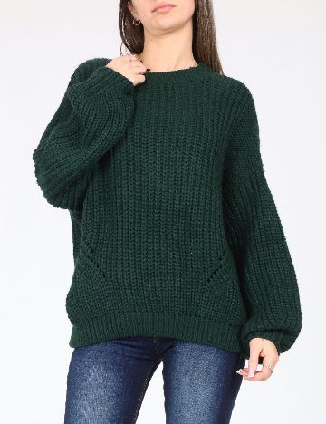 Pulover Oversize Pull&Bear, verde