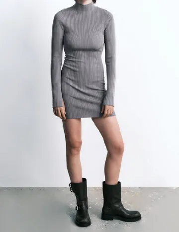 Rochie scurta Zara, gri Gri