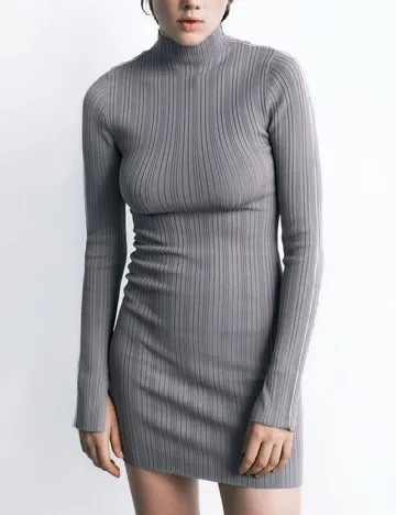 Rochie scurta Zara, gri Gri