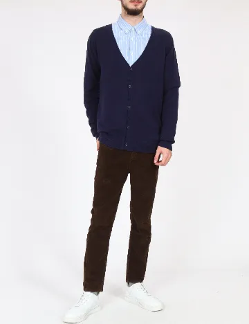 Cardigan Bershka, bleumarin inchis Albastru