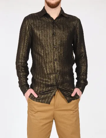 Camasa Zara, auriu/negru Negru