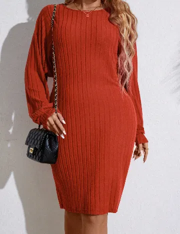 Rochie scurta SHEIN CURVE, caramiziu Portocaliu