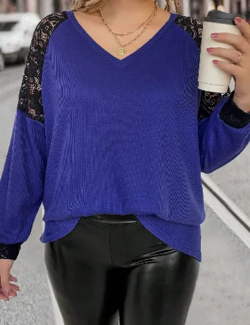 Bluza SHEIN CURVE, albastru Albastru