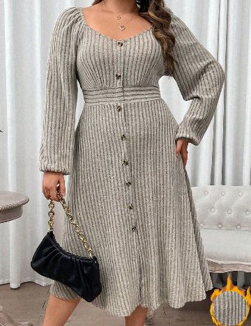 Rochie medie SHEIN CURVE, gri