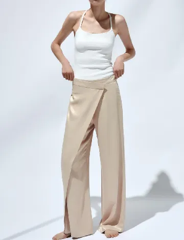 Pantaloni Zara, bej Crem