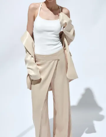 Pantaloni Zara, bej Crem