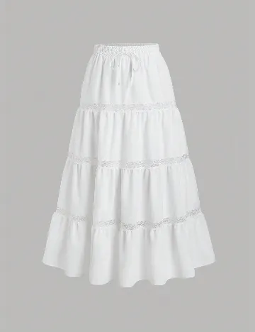 Fusta SHEIN, alb Alb