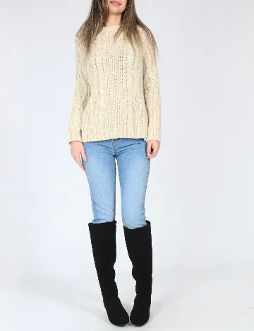 Pulover Zara, bej Crem