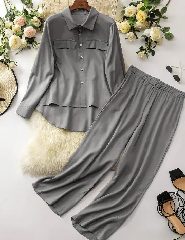 Compleu SHEIN CURVE, gri Gri