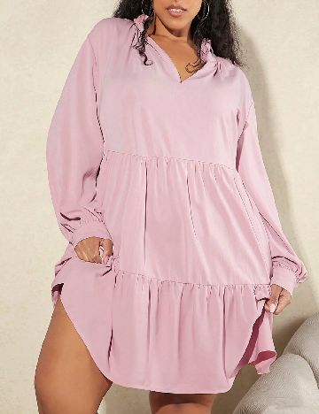 Rochie scurta SHEIN CURVE, roz