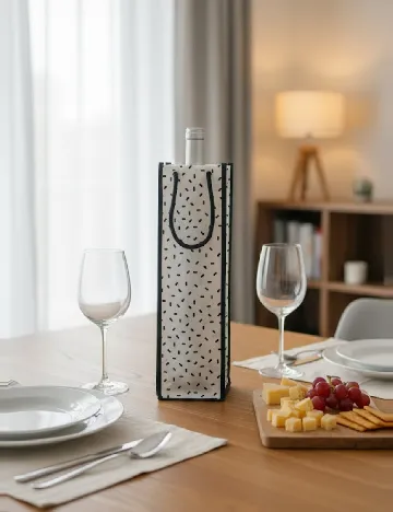 Punga cadou pentru sticla W&O Products, alb/negru