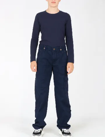 Pantaloni Zara, albastru Albastru