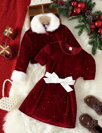 Compleu Shein Kids, rosu Rosu