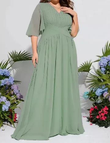 Rochie lunga SHEIN CURVE, verde Verde