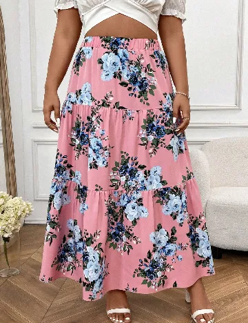 Fusta SHEIN CURVE, roz Roz