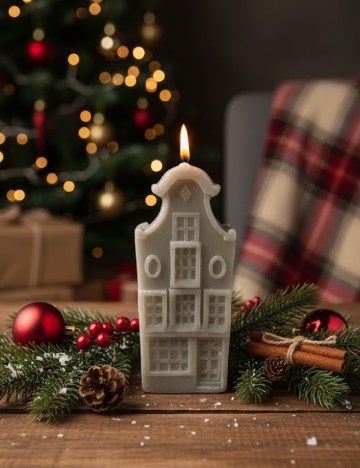 Lumanare decorativa, gri