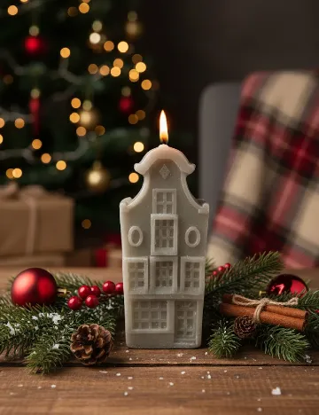 Lumanare decorativa, gri Gri