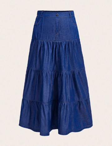 Fusta SHEIN CURVE, albastru