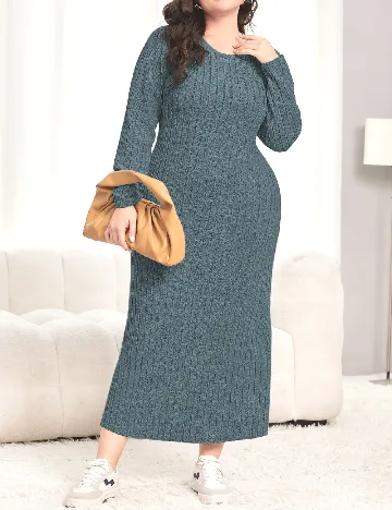 Rochie lunga SHEIN CURVE, albastru Albastru