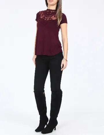 Bluza Bershka, pruna Rosu