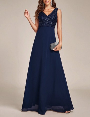 Rochie lunga Ever-Pretty, bleumarin