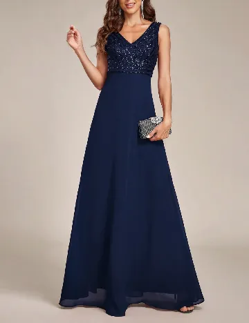 Rochie lunga Ever-Pretty, bleumarin