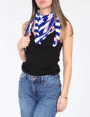 Esarfa Zara, albastru/alb Albastru