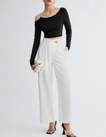 Pantaloni SHEIN, alb Alb