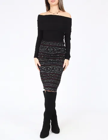 Fusta Bershka, negru Negru