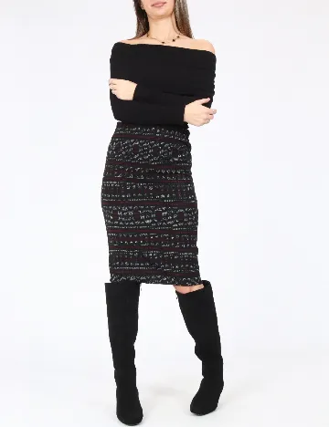 Fusta Bershka, negru Negru