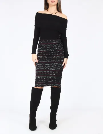 Fusta Bershka, negru Negru