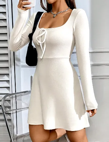 Rochie scurta SHEIN, ecru Alb